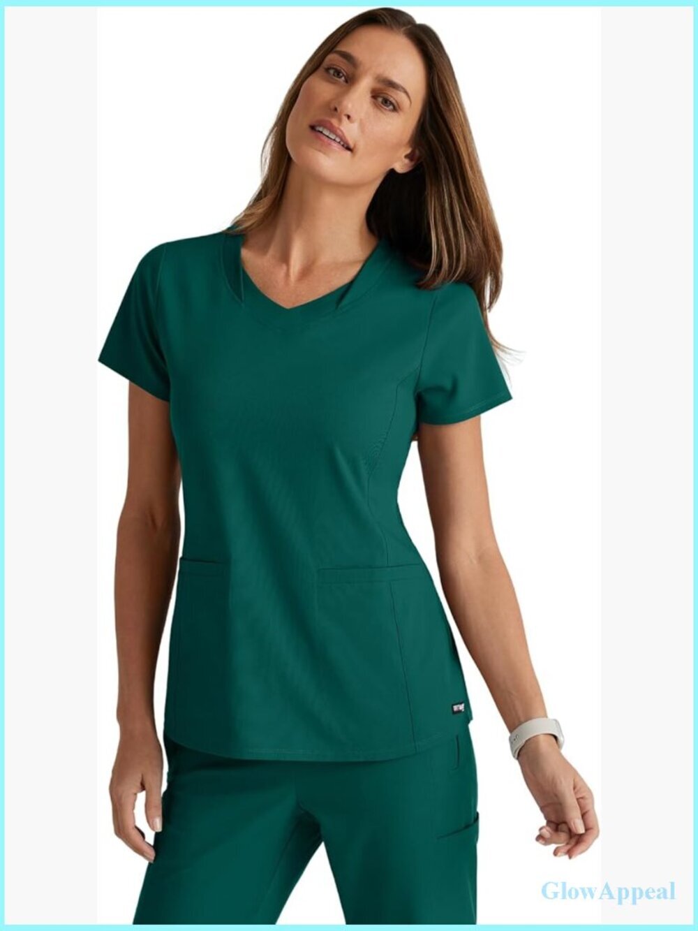 V-Neck Scrub Top with Pockets, Stretch Fabric, Lightweight